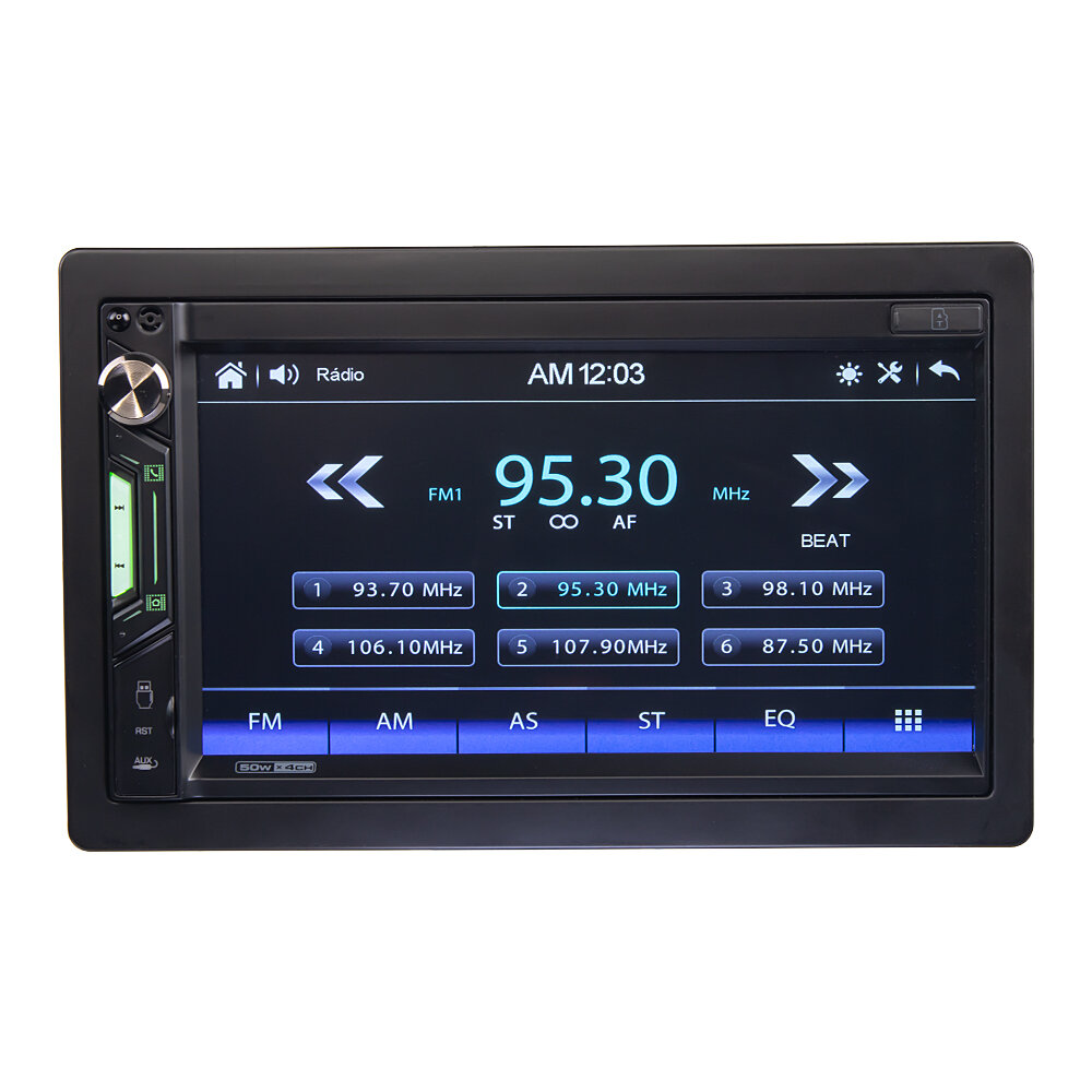 2DIN autorádio s 6,9" LCD, Carplay, Android Auto, Bluetooth, USB, microSD, multicolor 80871BTC