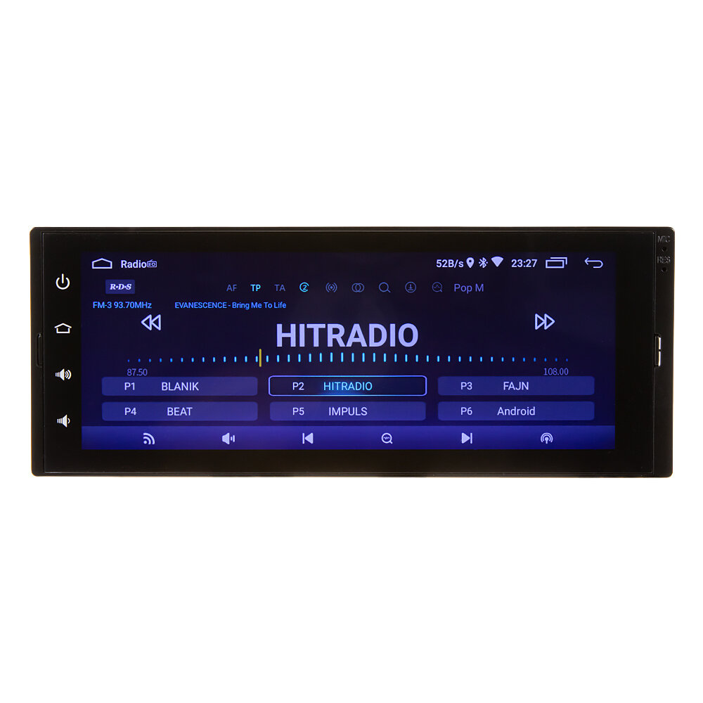 1DIN autorádio s 6,8" LCD, Android 10, WI-FI, GPS, Mirror link, Bluetooth, 2x USB 80826a