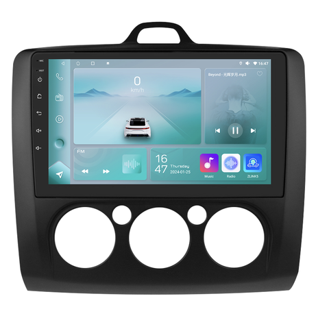 HIZPO KXFDFCS91/92 Autorádio 9" Android 13 pro Ford Focus 2 Barva: Černá, Ovládání klimatizace: Manuální klimatizace, Výkonnostní varianta: P9002CP (2 CHR510_TMA