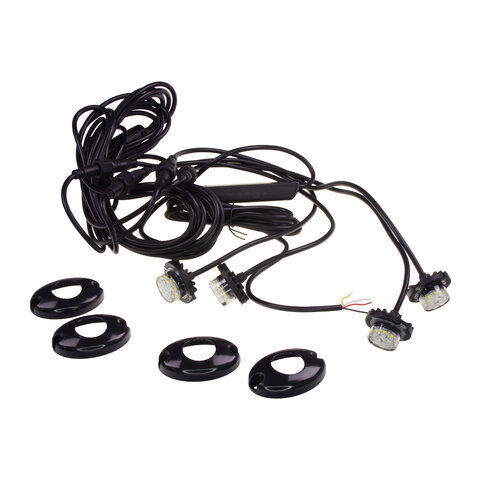 4x PROFI výstražné LED světlo vnější bílé, 12-24V, ECE R10 kf315-4W