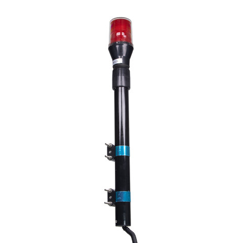 LED maják, 12V, 30LED červený s teleskopickou tyčí na motocykl wl155ttre