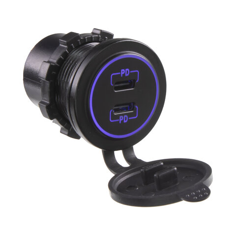 2x USB-C nabíječka 12/24V, 60W 34719