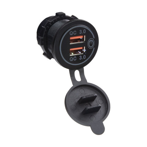 2x USB nabíječka voděodolná do panelu, QC3.0, bílá 34563.2