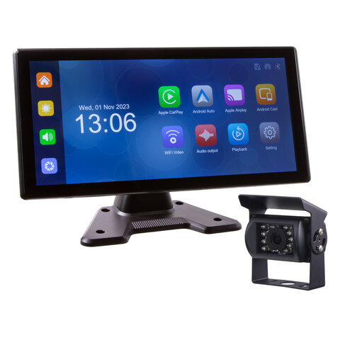 Set monitor 10,36&quot; 4x 4PIN s Apple CarPlay, Android auto, Bluetooth, DVR, + kamera + 15m kabel ds-136caDVRset