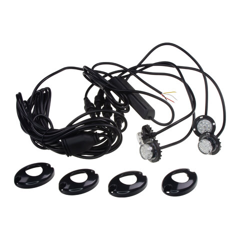 4x PROFI výstražné LED světlo vnější modré, 12-24V, ECE R10 kf315-4B