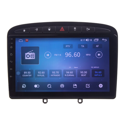 Autorádio pro Peugeot 308, 408 s 9&quot; LCD, Android, WI-FI, GPS, CarPlay, Bluetooth, 4G, 2x USB 80801A4