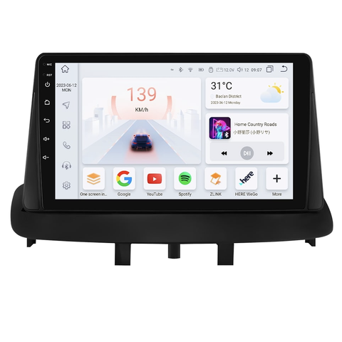 HIZPO KXRNMGN92CB Autorádio 9" Android 13 pre Renault Megane 3 Model: S9008 (8+128GB) CHR2331