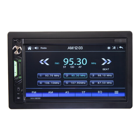 2DIN autorádio s 6,9" LCD, Carplay, Android Auto, Bluetooth, USB, microSD, multicolor