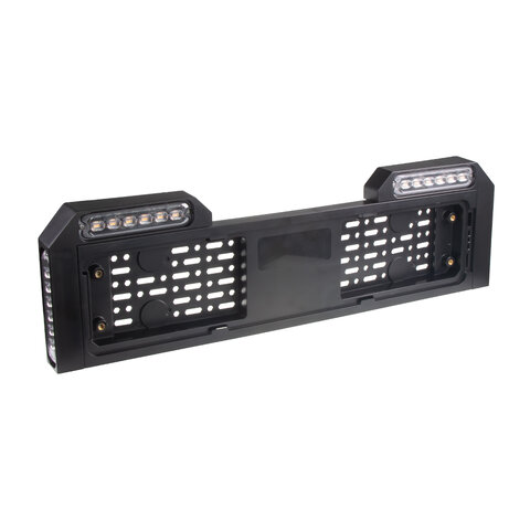 4x PREDATOR 6x4W LED pod SPZ, 12-24V, prohnutové, oranžové, ECE R65 brRZ03A