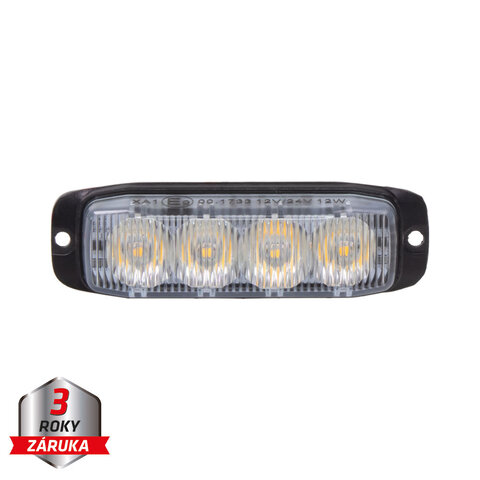 PROFI SLIM výstražné LED světlo vnější, oranžové, 12-24V, ECE R65 CH-03