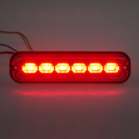 PREDATOR 6x4W LED, 12-24V, červený, ECE R10 br006R