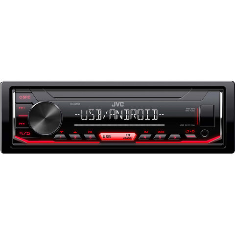 JVC autorádio bez mechaniky/USB/AUX/červené podsvícení/odnímatelný panel KD-X162