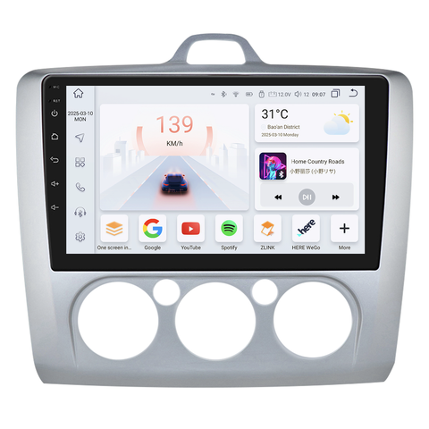 HIZPO KXFDFCS91/92 Autorádio 9" Android 13 pro Ford Focus 2 Barva: Stříbrná, Ovládání klimatizace: Manuální klimatizace, Výkonnostní varianta: S9006 ( CHR1938_SV