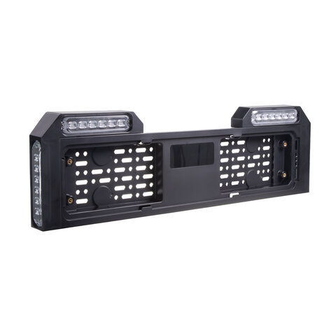 4x PREDATOR 6x4W LED pod SPZ, 12-24V, prohnuté, modré, ECE R65 brRZ03B