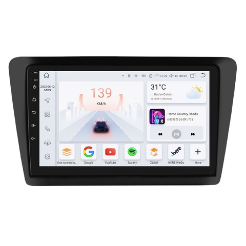 HIZPO KXRAPID91/92 Autorádio 9“ Android 13 pro Škoda Rapid Barva rámečku: Černá lesklá, Model: S9006 (6+64GB) CHR1995_LES