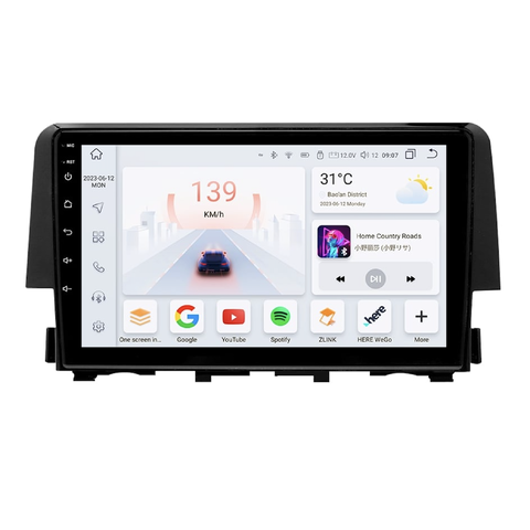 HIZPO KXCIVIC9001 Autorádio 9" Android 13 pro Honda Civic 10 Model: S9006 (6+64GB) CHR1699