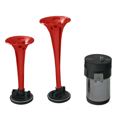 2-tónová fanfára 220mm, 12V s kompresorem červená ECE R28 sn-022/12V