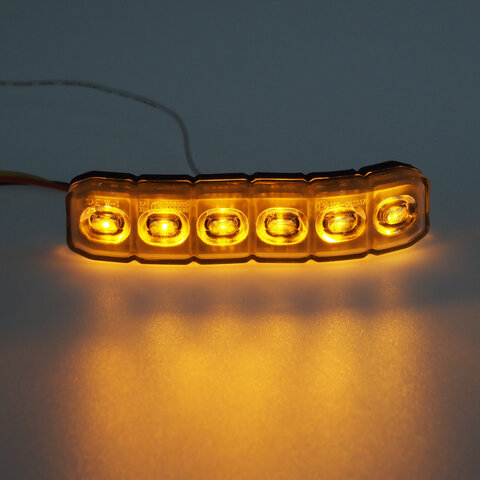 PROFI silikonové ohebné výstražné LED světlo vnější, oranžové, 12-24V, ECE R65 CH-079