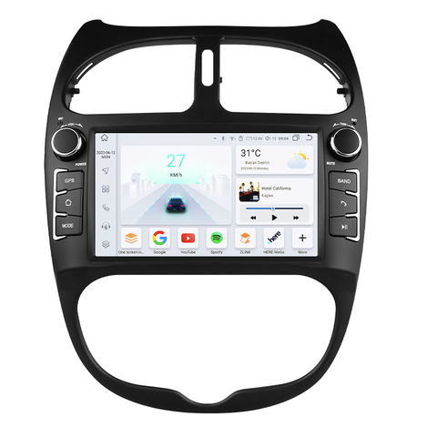 HIZPO PG2067001 Autorádio 7" Android 13 pro Peugeot 206 Model: 4SPG2067001AP (4+32GB) CHR4SPG2067001B