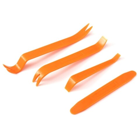 2DIN Sada nástrojů pro demontáž autorádia a čalounění - oranžová CD004