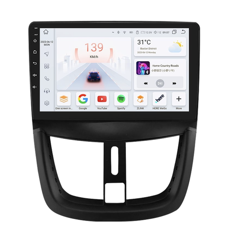 HIZPO KXPG2079001 Autorádio 9" Android pro Peugeot 207 Model: S9008 (8+128GB) CHR1818