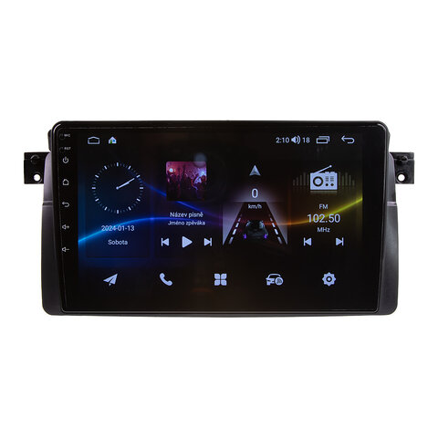 Autorádio pro BMW E46 M3 98-05 s 9&quot; LCD, Android, WI-FI, GPS, CarPlay, 4G, Bluetooth, 2x USB 80818A4