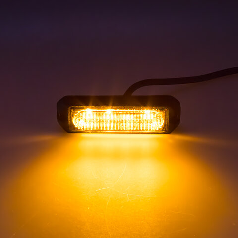 SLIM výstražné LED světlo vnější, oranžové, 12-24V, ECE R65 kf004em5w