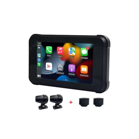 Monitor 5&quot; na motocykl s Apple CarPlay, Android auto, Bluetooth, USB, micro SD, TPMS ds-503DVRcam