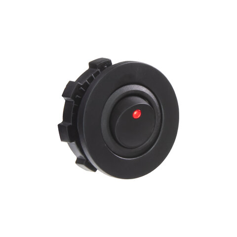 Spínač kolébkový kulatý 20A červená LED 47124r