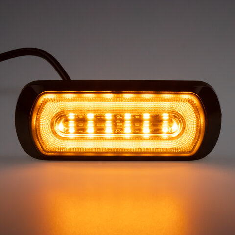 Poziční a výstražné LED světlo vnější, oranžové, 12-24V, ECE R65 CH-013AA