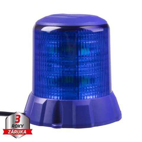 Robustní modrý LED maják, modrý hliník, 96W, ECE R65 wl406fixblu