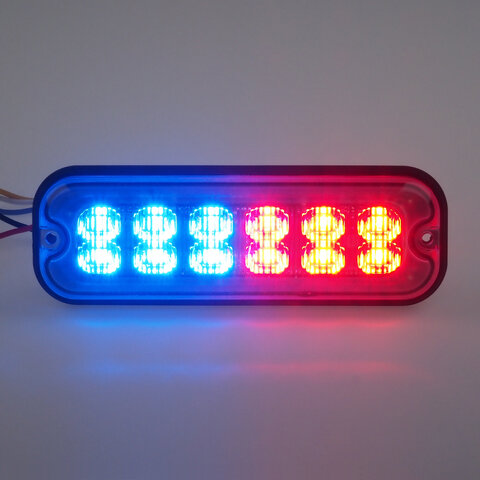 PREDATOR 12x4W LED, 12-24V, červeno-modrý, ECE R10 br012RB