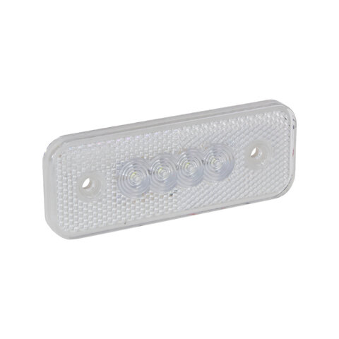 Přední obrysové světlo LED, bílý obdélník, 12V, ECE kf664W12V