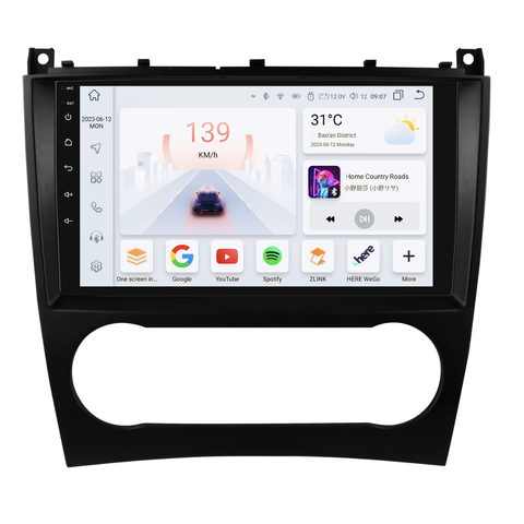 HIZPO KXBZW203 Autorádio 9" Android 13 pro Mercedes W203, W209 Model: S9004 (4+32GB) CHR3061