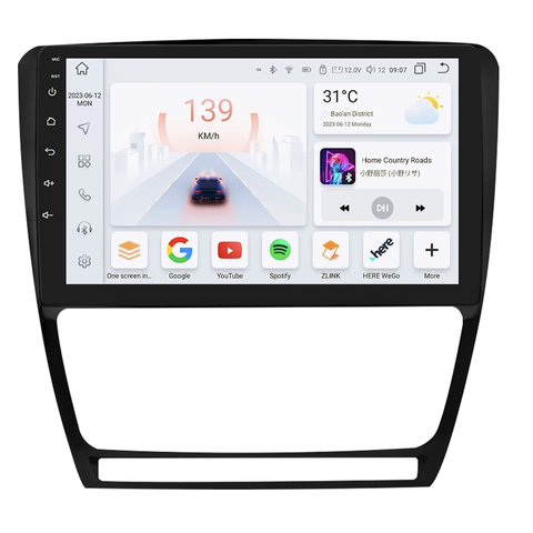 HIZPO KXSKDOTV101 Autorádio 10,1“ Android pro Škoda Octavia 2 Barva rámečku: Černá, Model: S101006 (6+64GB) CHR1830_ERN