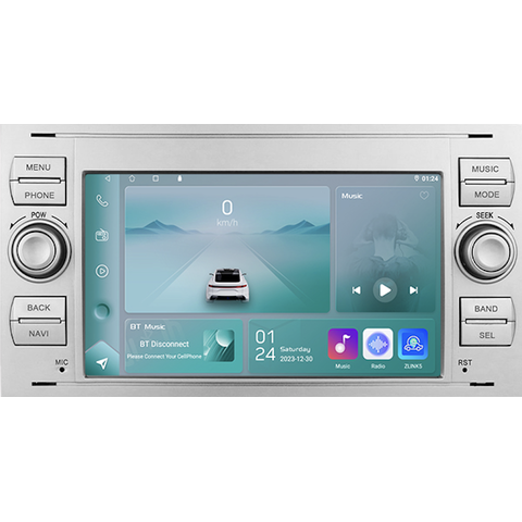 HIZPO 06FOCUS7001 Autorádio 7“ Android 13 pro Ford Barva rámečku: Stříbrná, Model: P206FOCUS7001 (2+32GB) CHRP206FOCUS7001SCP