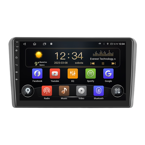 Isudar 2DIN autorádio T75-IEV77 Android, Audi A3 / S3 T75-UN08M/A7618