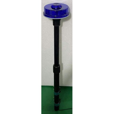 LED maják, 12V, 6 x 1W modrý s teleskopickou tyčí na motocykl wl154ttblue