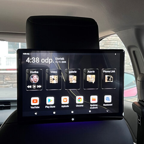 LCD monitor 12,4&quot; OS Android/USB/SD/HDMI in/out/Bluetooth s držákem na opěrku ds-x124aaH