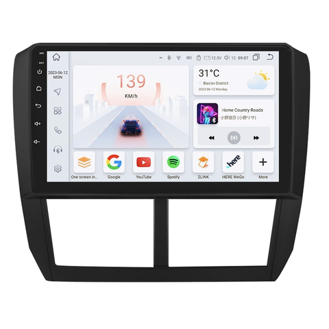 HIZPO KXSBRFST9001 Autorádio 9" Android pro Subaru Forester 3, Impreza Model: S9004 (4+32GB) CHR675