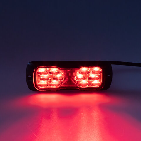 PROFI LED výstražné světlo 12-24V 11,5W červené ECE R65 114x44mm 911-e31red