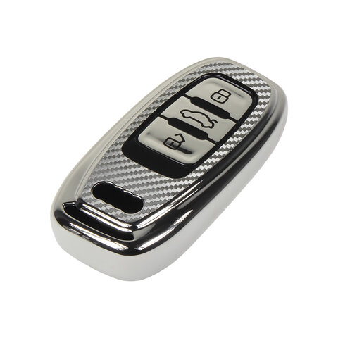TPU obal pro klíč Audi, carbon silver 484au107cs