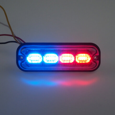 PREDATOR 4x4W LED, 12-24V, červeno-modrý, ECE R10 br004RB
