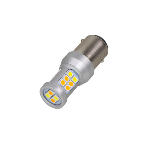 LED BAY15d (dvouvlákno) bílá/oranžová, 12-24V, 22LED/5630SMD 95158