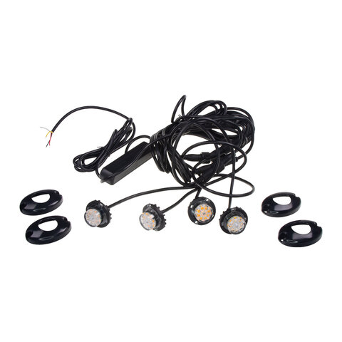 4x PROFI výstražné LED světlo vnější oranžové, 12-24V, ECE R65 kf315-4A