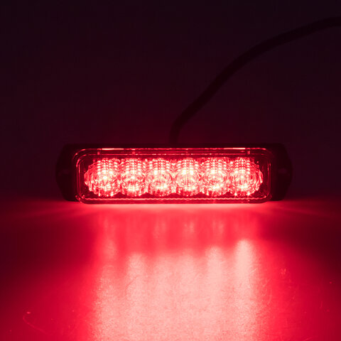 x SLIM výstražné LED světlo vnější, červené, 12-24V, ECE kf079red