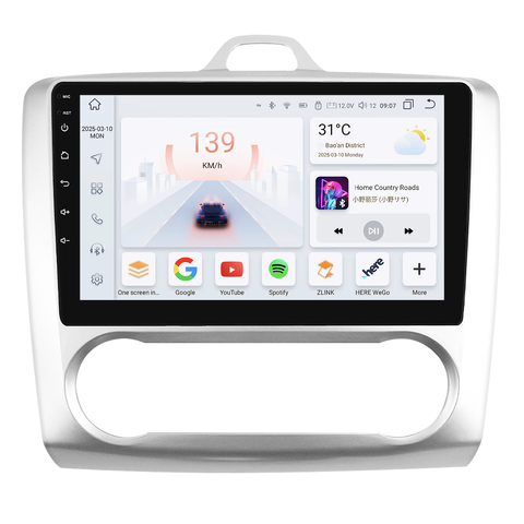 HIZPO KXFDFCS91/92 Autorádio 9" Android 13 pro Ford Focus 2 Barva: Stříbrná, Ovládání klimatizace: Digitální klimatizace, Výkonnostní varianta: S9006  CHR1938_SV2