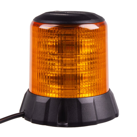 Robustní oranžový LED maják, černý hliník, 96W, ECE R65 wl405