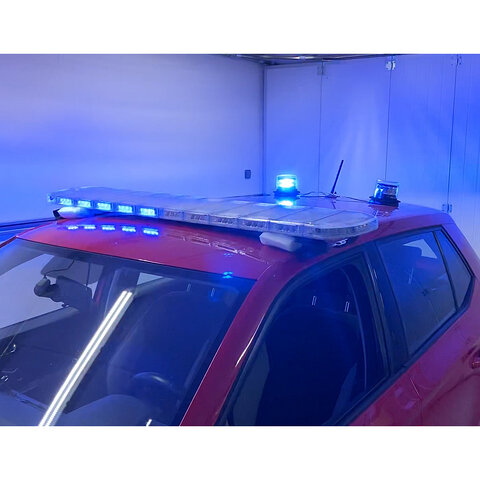 LED rampa 974mm, modrá/červená + 2x LED maják