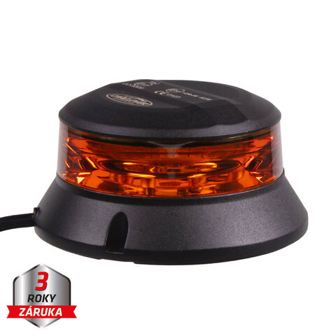 Robustní oranžový LED maják, černý hliník, 36W, ECE R65 wl401